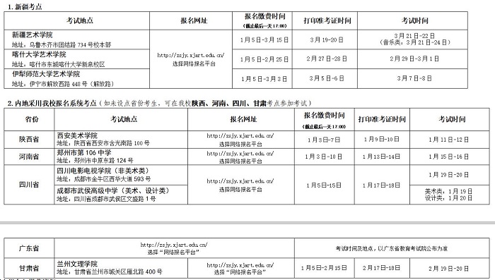 报考时间、地点